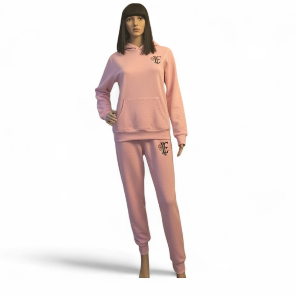 Elegant Pink Women's Jogger Set/ LF rose Logo Design  LYSSAFORDE NEWYORK
